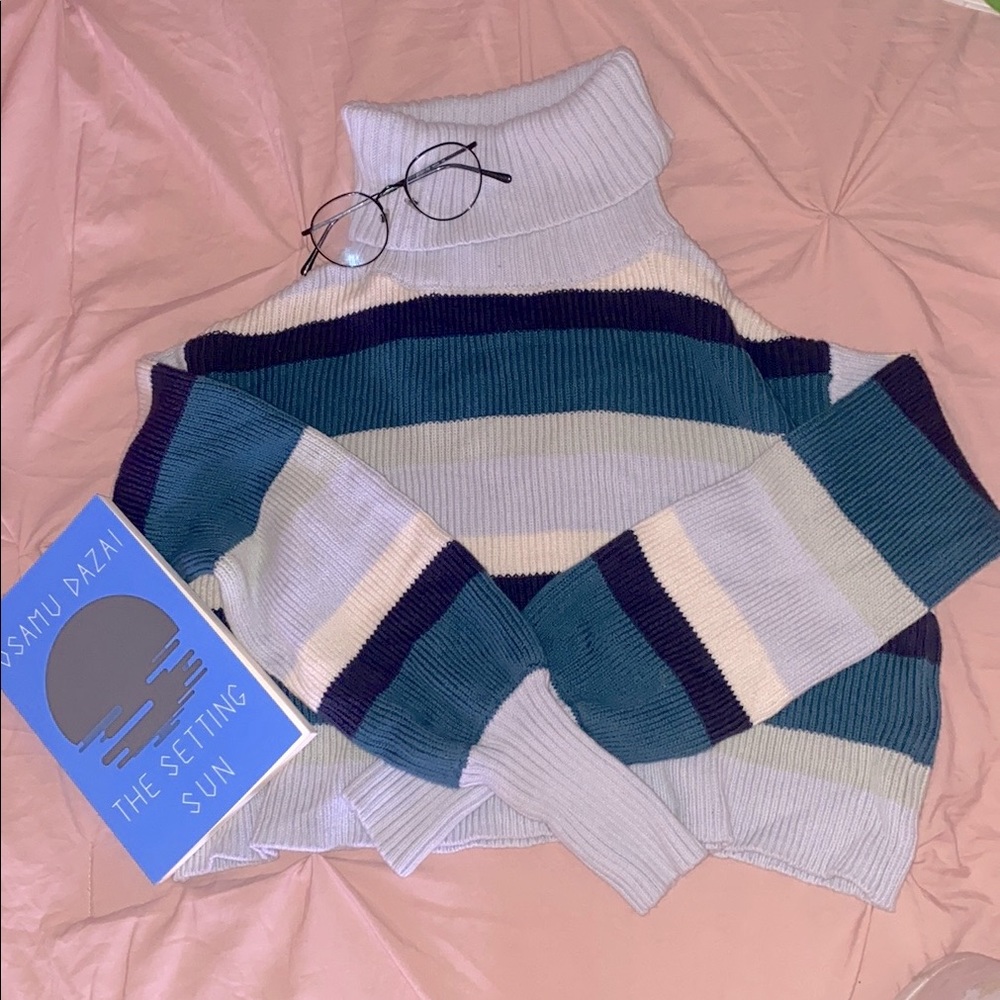 Kawaii blue turtleneck